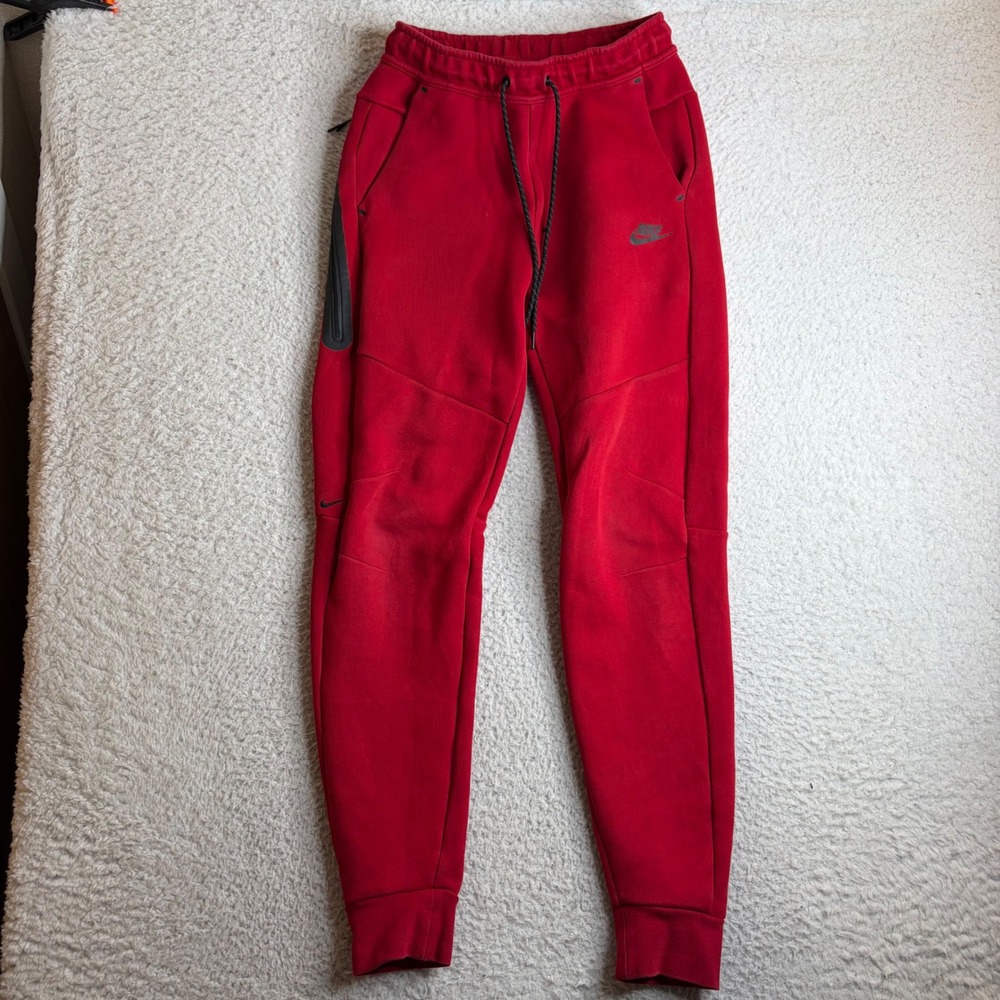 Nike Tech Fleece Joggers University Red Slim Fit Sweatpants HV0959-687 Mens S
